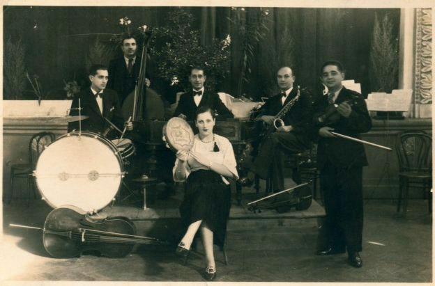 An old photo of an Hungarian gypsy band