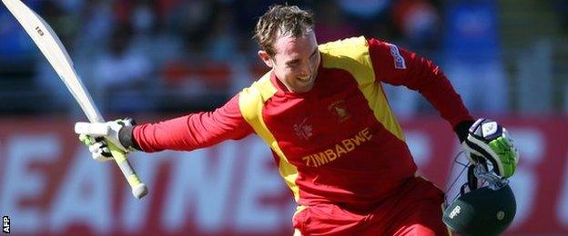 Brendan Taylor reaches his century in his last ODI for Zimbabwe