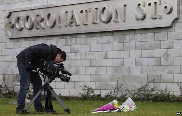 Flowers laid for Anne Kirkbride