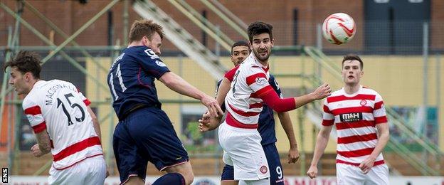 Craig Curran powered home a header for County