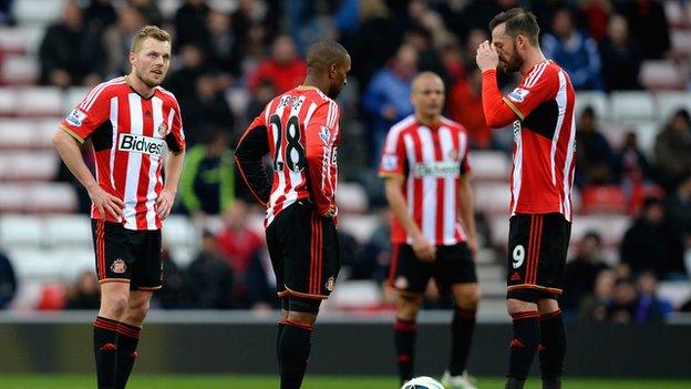 Dismayed Sunderland players