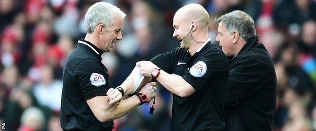 Referee Chris Foy was replaced during the game by Anthony Taylor after a calf injury