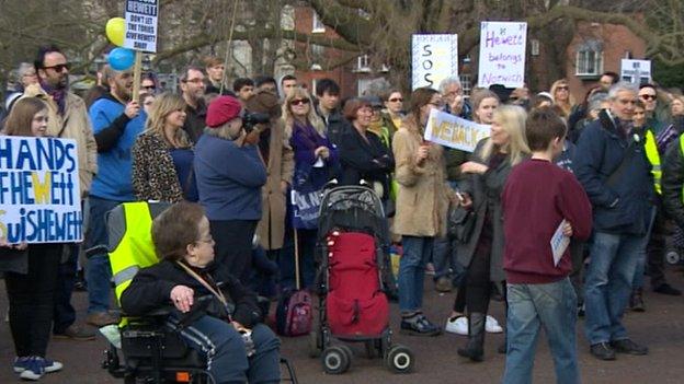 Hewett School protestors in Norwich