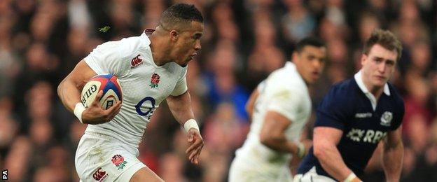 Anthony Watson on the charge for England