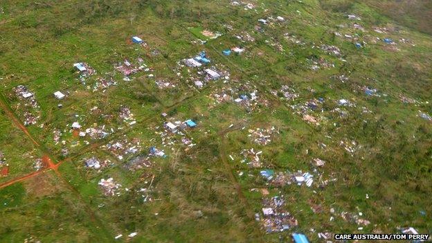 Aerial image taken by Care Australia's Tom Perry as he flew into Port Vila