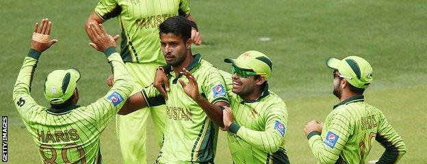 Ehsan Adil celebrates a wicket