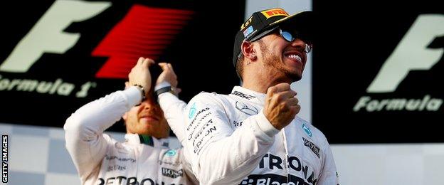 Lewis Hamilton (right) and Nico Rosberg