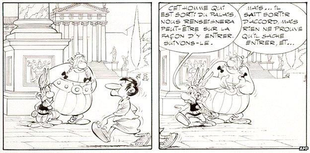 A panel from the cartoon that was sold in Paris