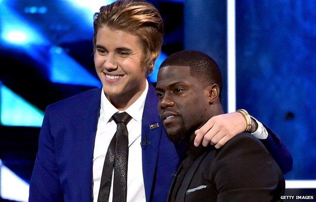 Justin Bieber and Kevin Hart