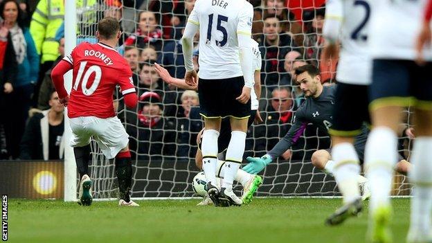 Wayne Rooney scores Man Utd's third goal