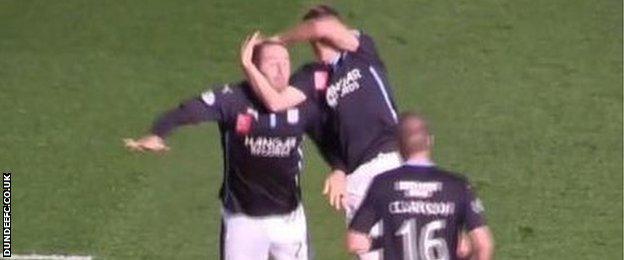 Dundee players celebrating