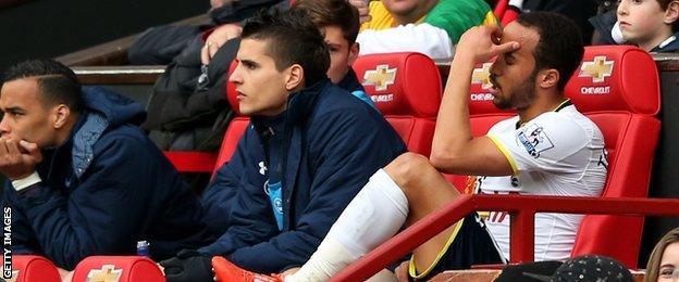 Tottenham's Andros Townsend sits in the stands