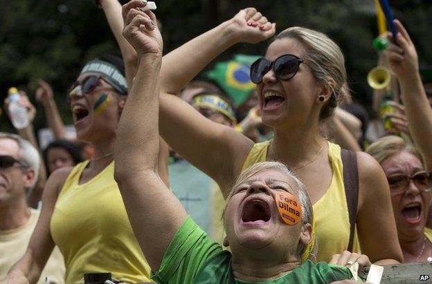 Anti-Rousseff protest in Sao Paulo, 15 March