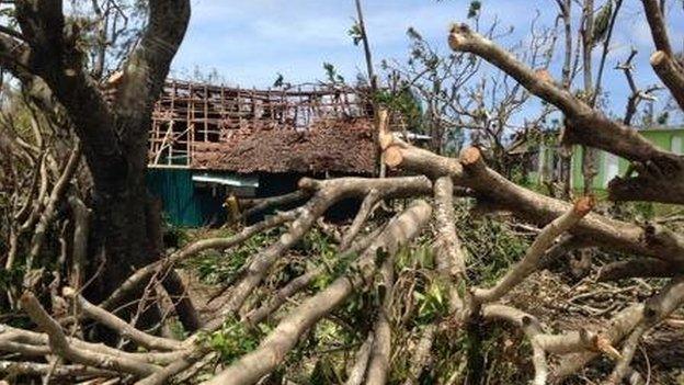 Collapsed buildings in Vanuatu