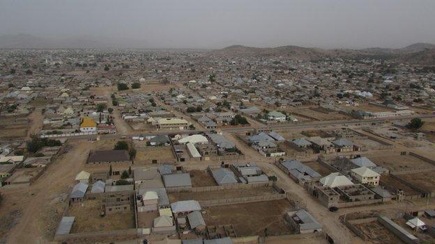 Mubi town from the air