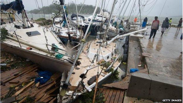 Storm damage in Port Vila, Vanuatu (14 March 2015)