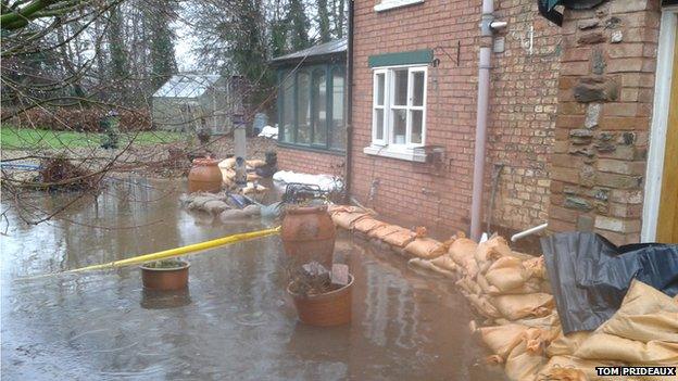 House flooded in Chadmead, North Newton, Somerset Levels