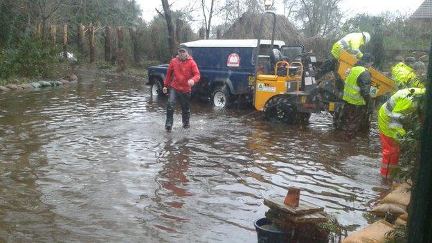 House flooded in Chadmead, North Newton, Somerset Levels