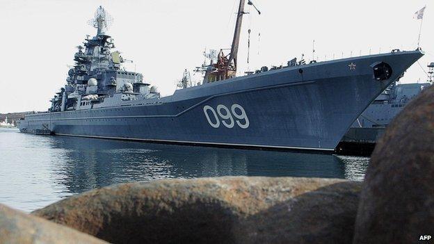 Russian warship Pyotr Veliky in Severomorsk - file pic