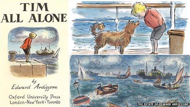 Tim All Alone cover and other Edward Ardizzone drawings