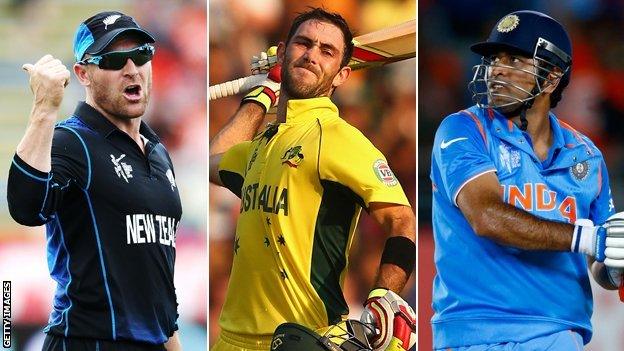 Brendon McCullum, Glenn Maxwell & MS Dhoni