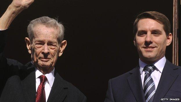 Prince Nicholas, pictured with his grandfather, King Michael