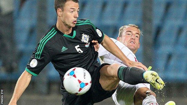 Jonny Evans made his senior NI debut against Spain in 2006