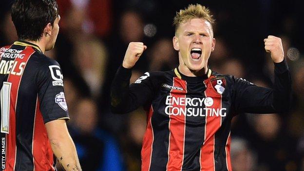 Matt Ritchie celebrates with Bournemouth