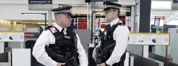 Armed police at airport