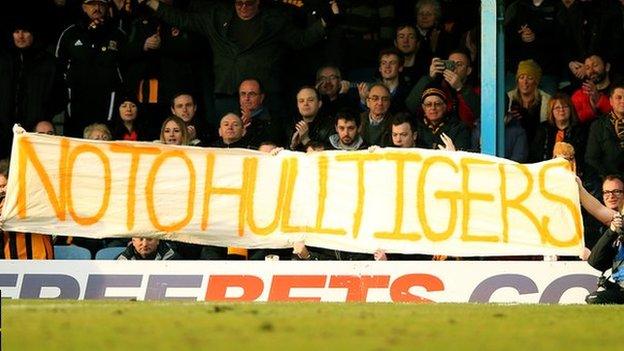 Hull City supporters opposed to the Hull Tigers name change