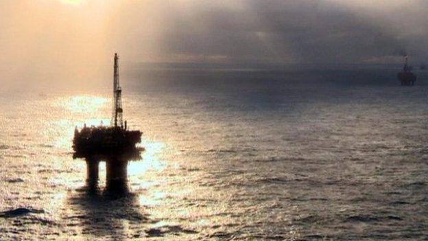 Oil platforms in the North Sea