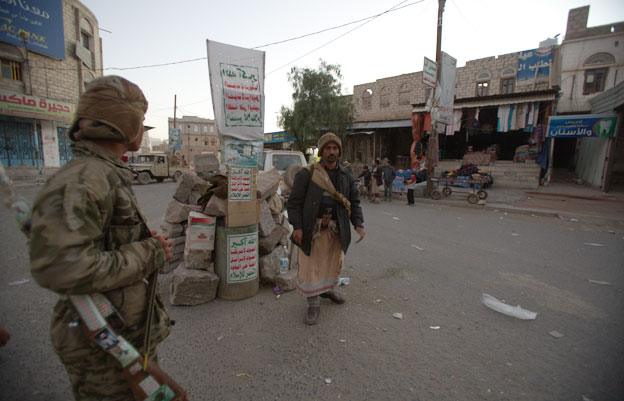 Houthi checkpoint in Radaa