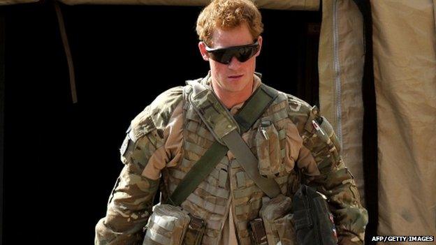 Prince Harry at his second tour of duty in Afghanistan in 2012