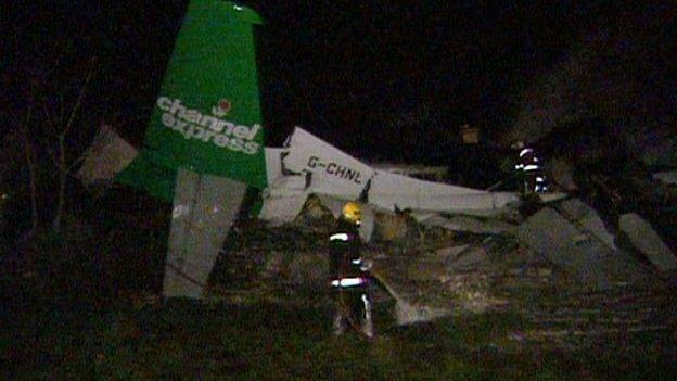 Channel Express plane crash in a field in the Forest, Guernsey, in January 1999