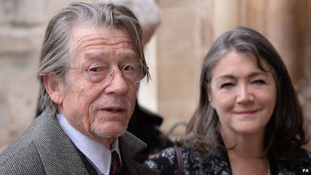 Sir John Hurt and his wife Anwen Rees-Myers