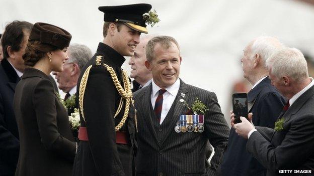 Duke of Cambridge with Irish Guards veterans