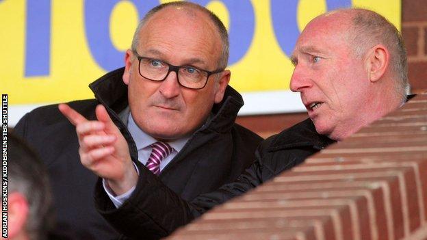 Rod Brown, pictured with fellow Harriers director Wayne Allen, has managed several other Worcestershire non-league clubs