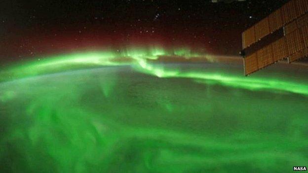 Nasa image of aurora on Tuesday