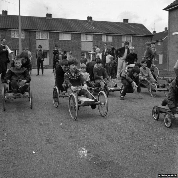 Go karting on the Gurnos estate