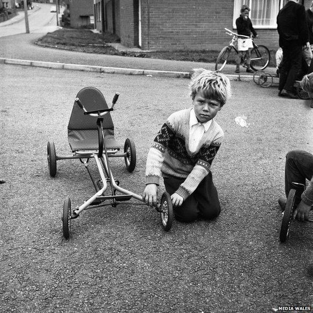 Boy with go kart