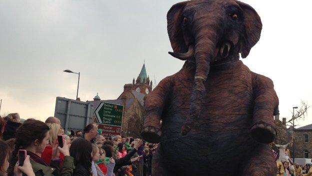 elephant costume, Derry