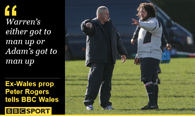 Warren Gatland and Adam Jones in 2008