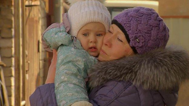 Alla Pleshakova reunited with her grandchild