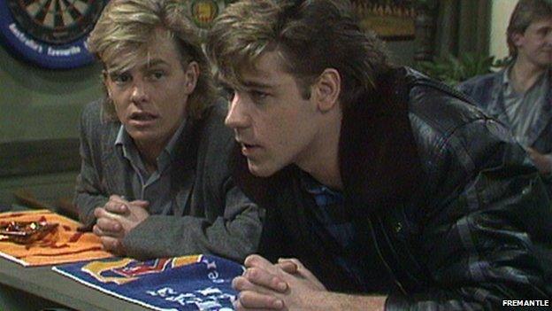 Jason Donovan and Russell Crowe