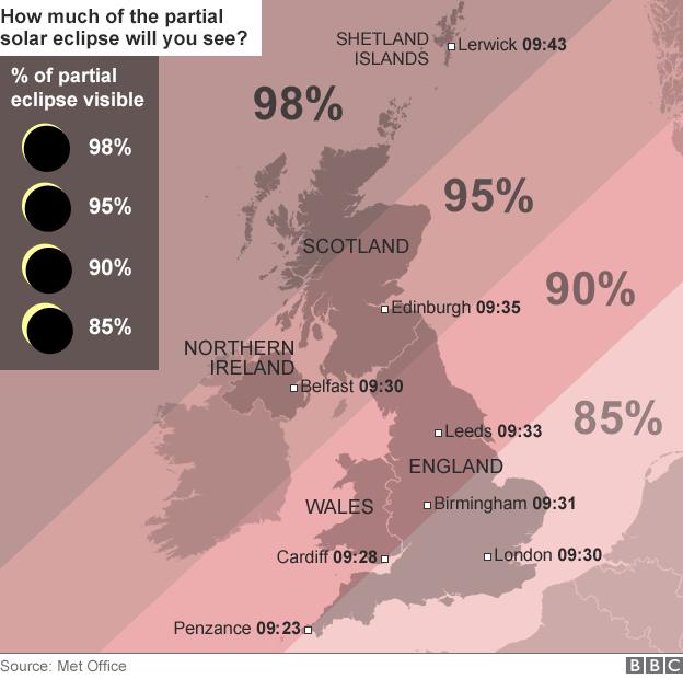 Solar eclipse map