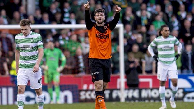 Dundee United forward Jackie McNamara in action against Celtic