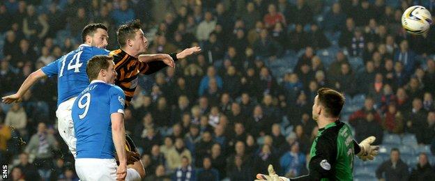 Nicky Clark scores for Rangers against Alloa Athletic