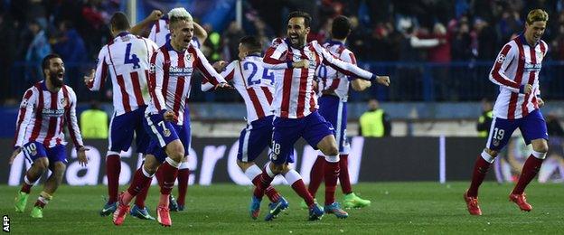 Atletico Madrid players celebrate