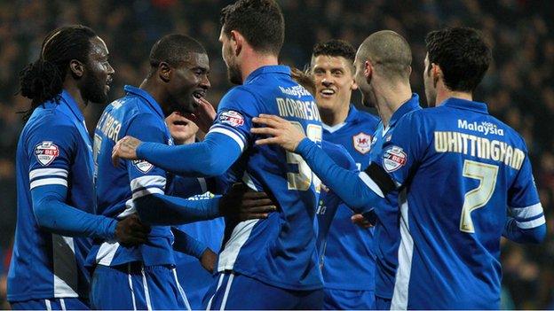 Cardiff City celebrate a goal