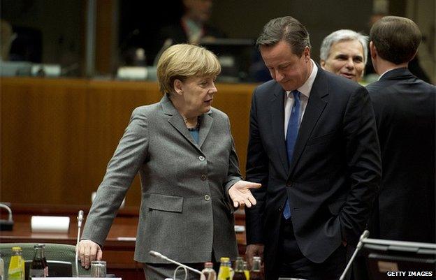 Angela Merkel with PM David Cameron in Feb 2015